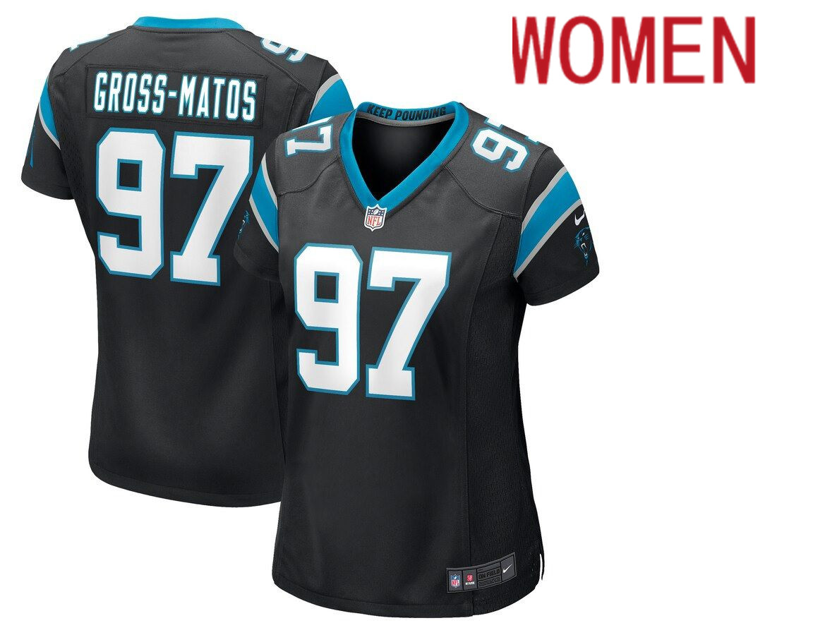 Women Carolina Panthers #97 Yetur Gross-Matos Nike Black Game NFL Jersey